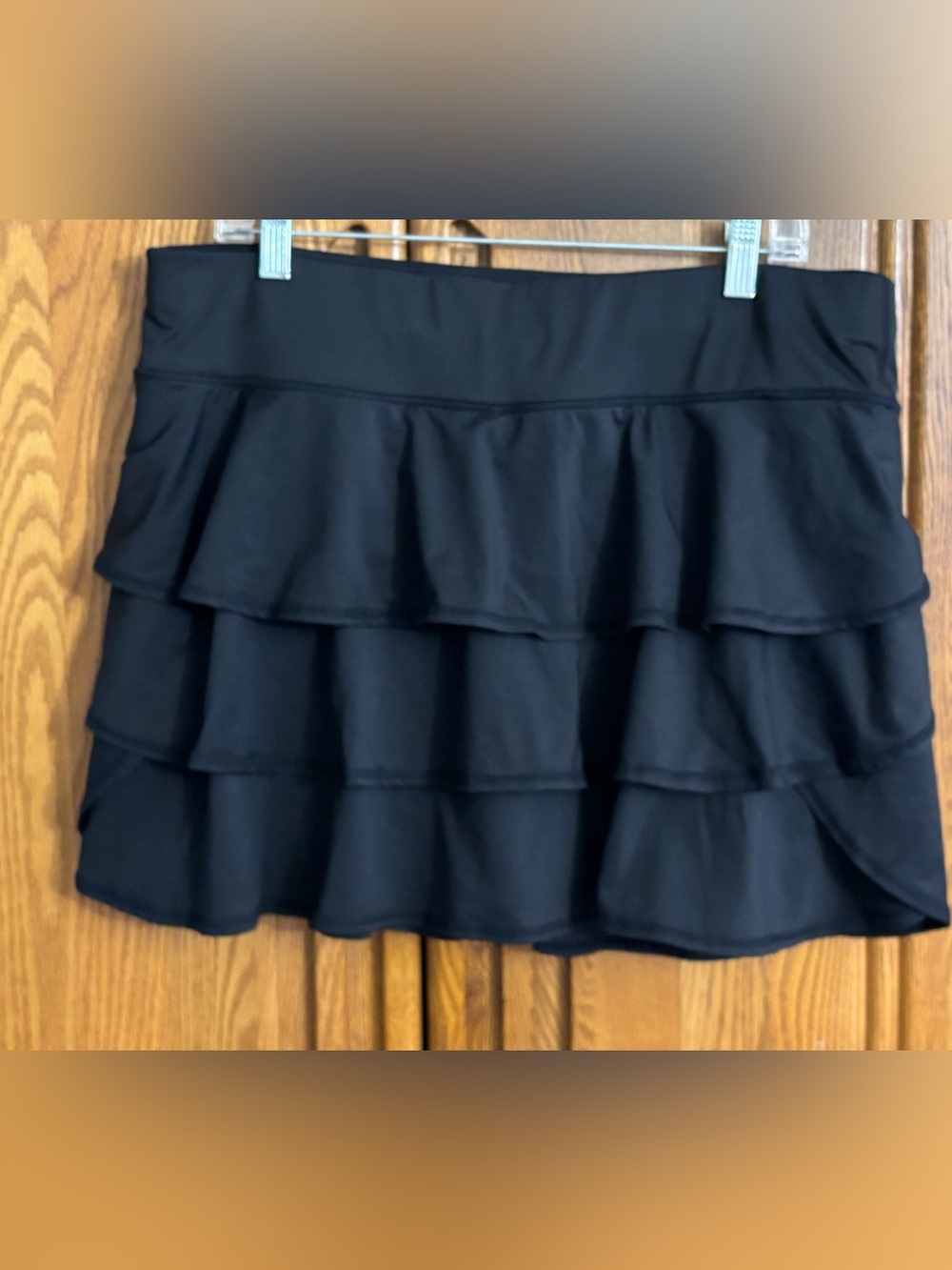 Ideology Black Tiered Ruffle Skort - Solid Black